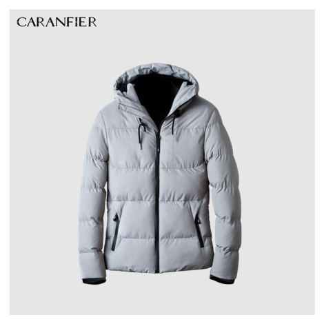 Prošívaná zimní bunda pro pány nepromokavá s kapucí CARANFLER