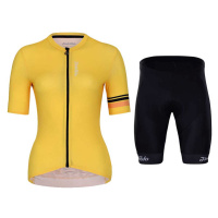HOLOKOLO Cyklistický krátký dres a krátké kalhoty - JOLLY ELITE LADY - žlutá/černá