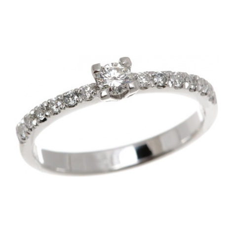 Zásnubní prsten z bílého zlata s diamanty BP0064 + DÁREK ZDARMA