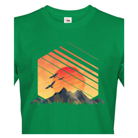 Pánské tričko pro turisty a cestovatele Západ slunce BezvaTriko