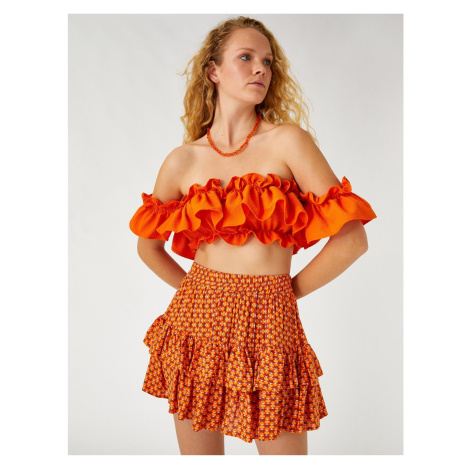 Koton Mini Tiered Skirt with Elastic Waist