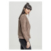 Ladies Imitation Suede Bomber Jacket - taupe