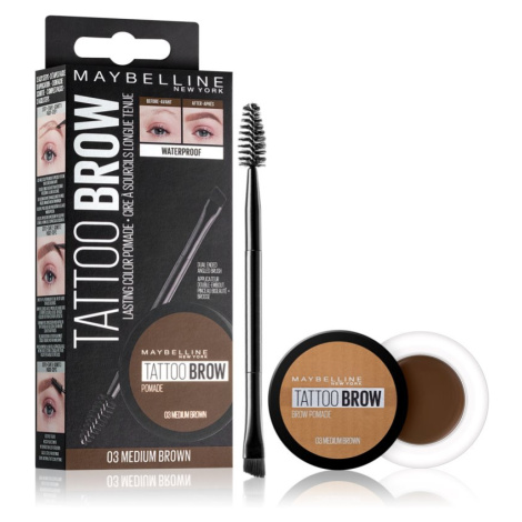 Maybelline Tattoo Brow gelová pomáda na obočí odstín 03 Medium Brown