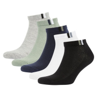 DEFACTO Men's 5-Piece Cotton Booties Socks