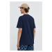 Bavlněné tričko Tommy Jeans tmavomodrá barva, s aplikací, DM0DM17994
