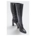 LuviShoes Decer Black Women's Heeled Boots