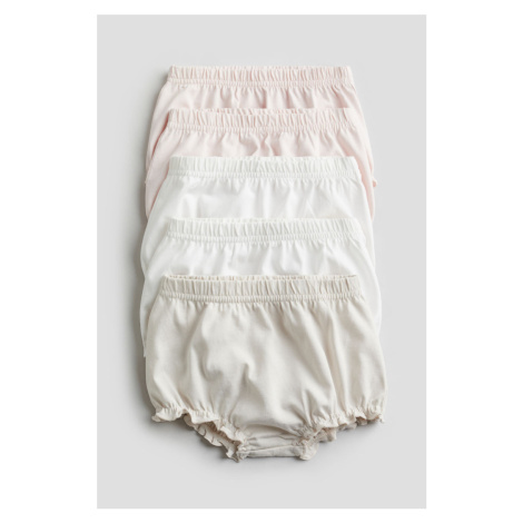 H & M - Svrchní kalhotky z bavlněného žerzeje 5 kusů - růžová H&M