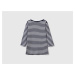 Benetton, Striped 3/4 Sleeve T-shirt In 100% Cotton