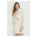 Vlněné šaty Answear Lab bílá barva, mini, oversize