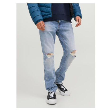 Světle modré pánské straight fit džíny Jack & Jones Tim