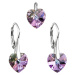 Evolution Group Sada šperků s krystaly Swarovski náušnice a přívěsek fialová srdce 39003.5