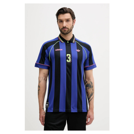 Polo tričko adidas Originals Jcquard Jersey pánské, modrá barva, KD2307