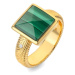 Hot Diamonds Pozlacený prsten s malachitem a diamantem Jac Jossa Hope DR248