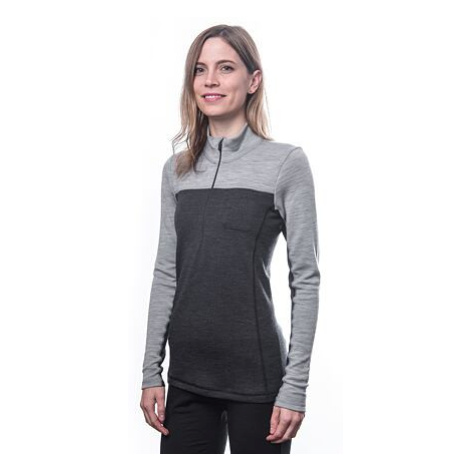 SENSOR MERINO BOLD dámské triko dl.rukáv zip šedá/cool gray