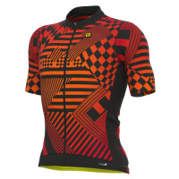 ALÉ Cyklistický dres s krátkým rukávem - PR-S CHECKER - červená