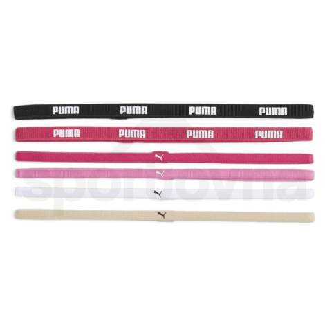 Čelenka Puma AT Sportbands (6pk) W 05345227 - puma black/garnet rose/fast pink/puma white