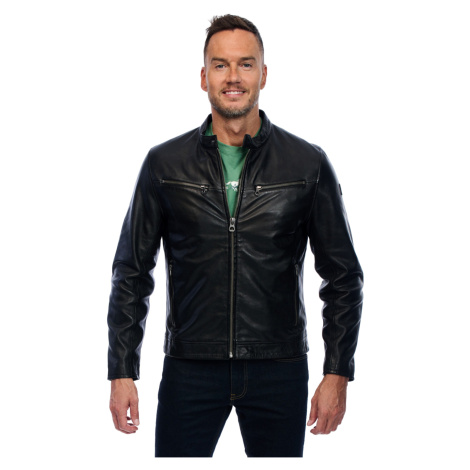 Pánska kožená bunda GIPSY Baltimore čierna-XL