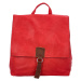 Dámský koženkový batůžek s výraznou klopou Emiliana, červená