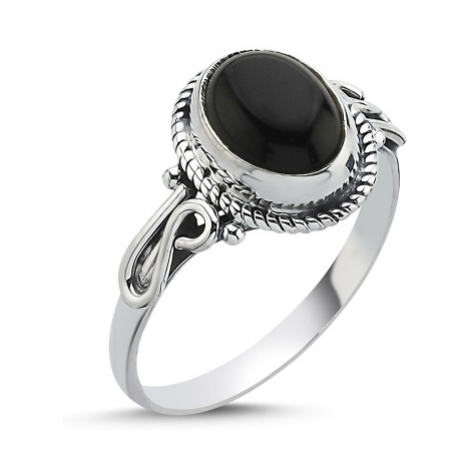 OLIVIE Stříbrný prsten ONYX 8272
