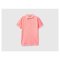 Benetton, Neon Polo In Organic Cotton