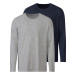 LIVERGY® Pánské triko s dlouhými rukávy (světle šedá / tmavě modrá)