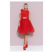 Červená krátká tylová sukně