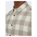 Béžovo-krémová pánská kostkovaná flanelová košile ONLY & SONS Gudmund