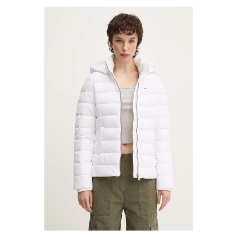 Bunda Tommy Jeans dámská, bílá barva, zimní, DW0DW18311 Tommy Hilfiger