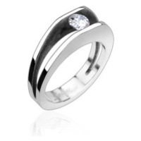 Ocelový prsten s 5 mm zirkonem