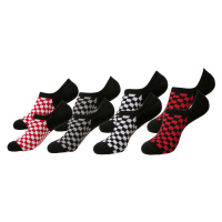 ponožky URBAN CLASSICS - Recycled Yarn Check 4-Pack - black+white+red+g