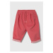 Kojenecké kalhoty United Colors of Benetton růžová barva, hladké