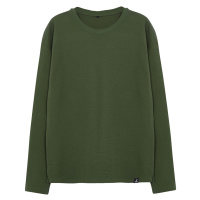 Trendyol Khaki Oversize/Wide Cut Limited Edition 100% Cotton Sweatshirt with Textured Label