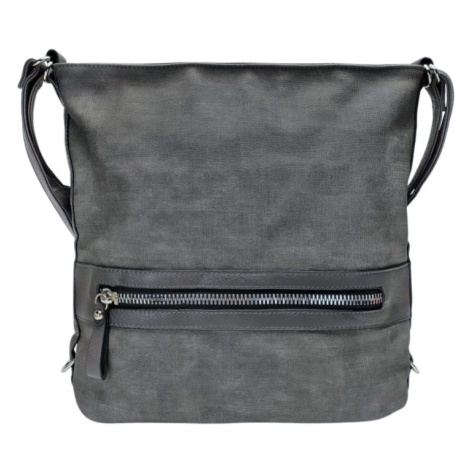Velká středně šedá kabelka a batoh 2v1 s texturou Tapple