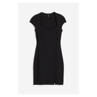 H & M - Šaty bodycon's křidélkovými rukávy - černá