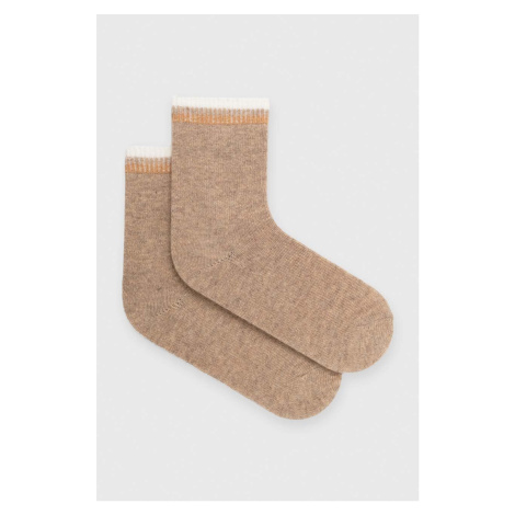 Ponožky s příměsí vlny Medicine dámské, béžová barva