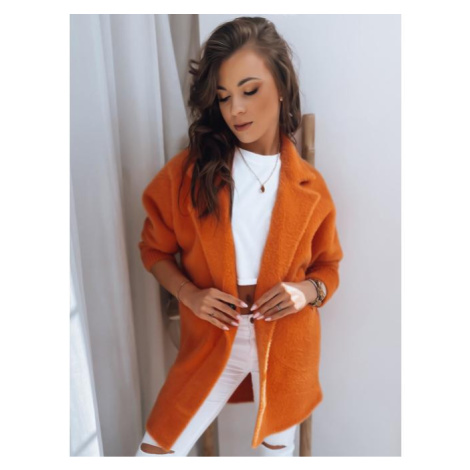 Oranžový dámský kabát alpaka DStreet