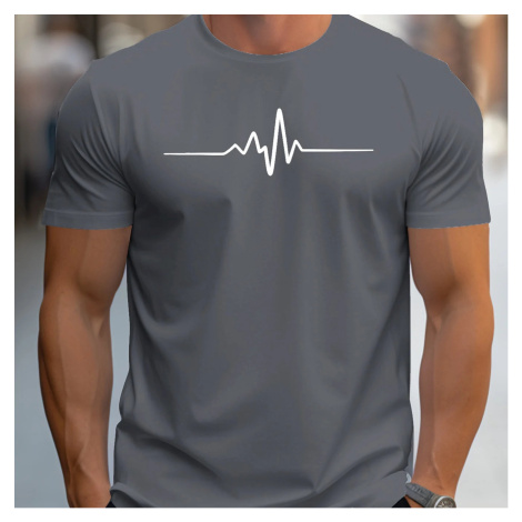 Pánské bavlněné tričko – krátký rukáv, potisk, sportovní střih