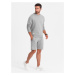 Men's sweatshirt set sweatshirt + shorts - gray V1 Z77