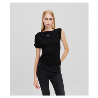 Tričko karl lagerfeld one sleeve t-shirt black