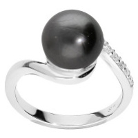Brilio Silver Elegantní stříbrný prsten s pravou tahitskou perlou TA/SR05575A