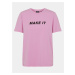 Růžové tričko s nápisem Pieces Niru