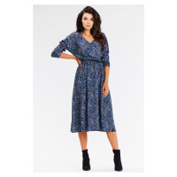 Awama Woman's Dress A666 Navy Blue