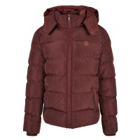 Pánská zimní bunda Urban Classics Hooded Puffer - vínově hnědá