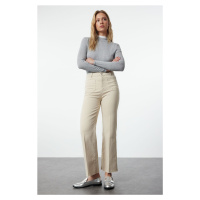 Trendyol Ecru More Sustainable Pocket Detail Iron-On High Waist Wide Leg Trousers