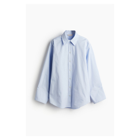 H & M - Košile ze směsi hedvábí - modrá H&M