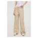 Kalhoty Levi's BAGGY CARGO dámské, béžová barva, široké, high waist