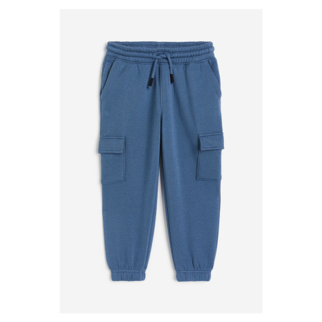 H & M - Kalhoty jogger cargo - modrá H&M