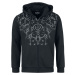 Black Premium by EMP Raven Skull Zipper Hoodie Mikina s kapucí na zip černá