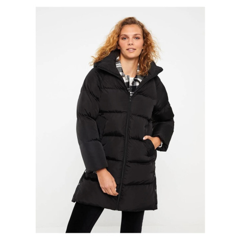 LC Waikiki Hooded Plain Long Sleeve Women's Puffer Coat