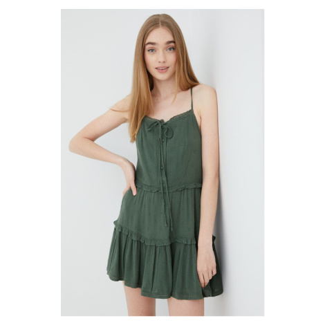 Šaty Superdry zelená barva, mini